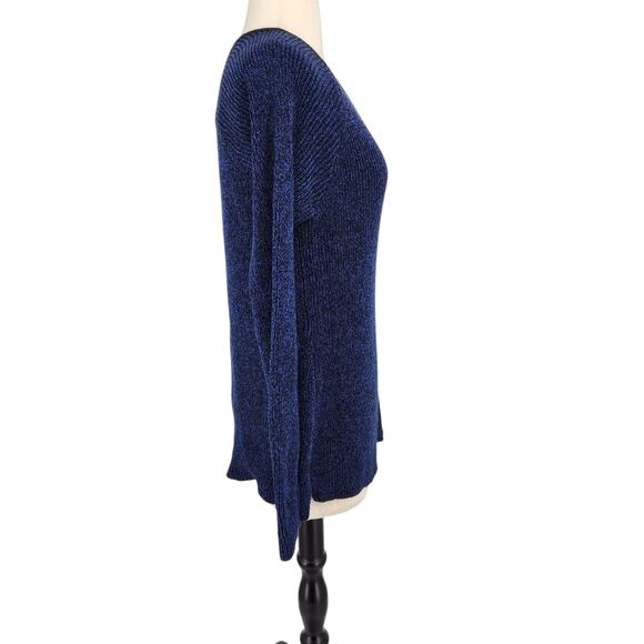 Karl Lagerfeld Paris Knit Ribbed Sweater V Neck Long Sleeves Size Medium - Picture 5 of 5